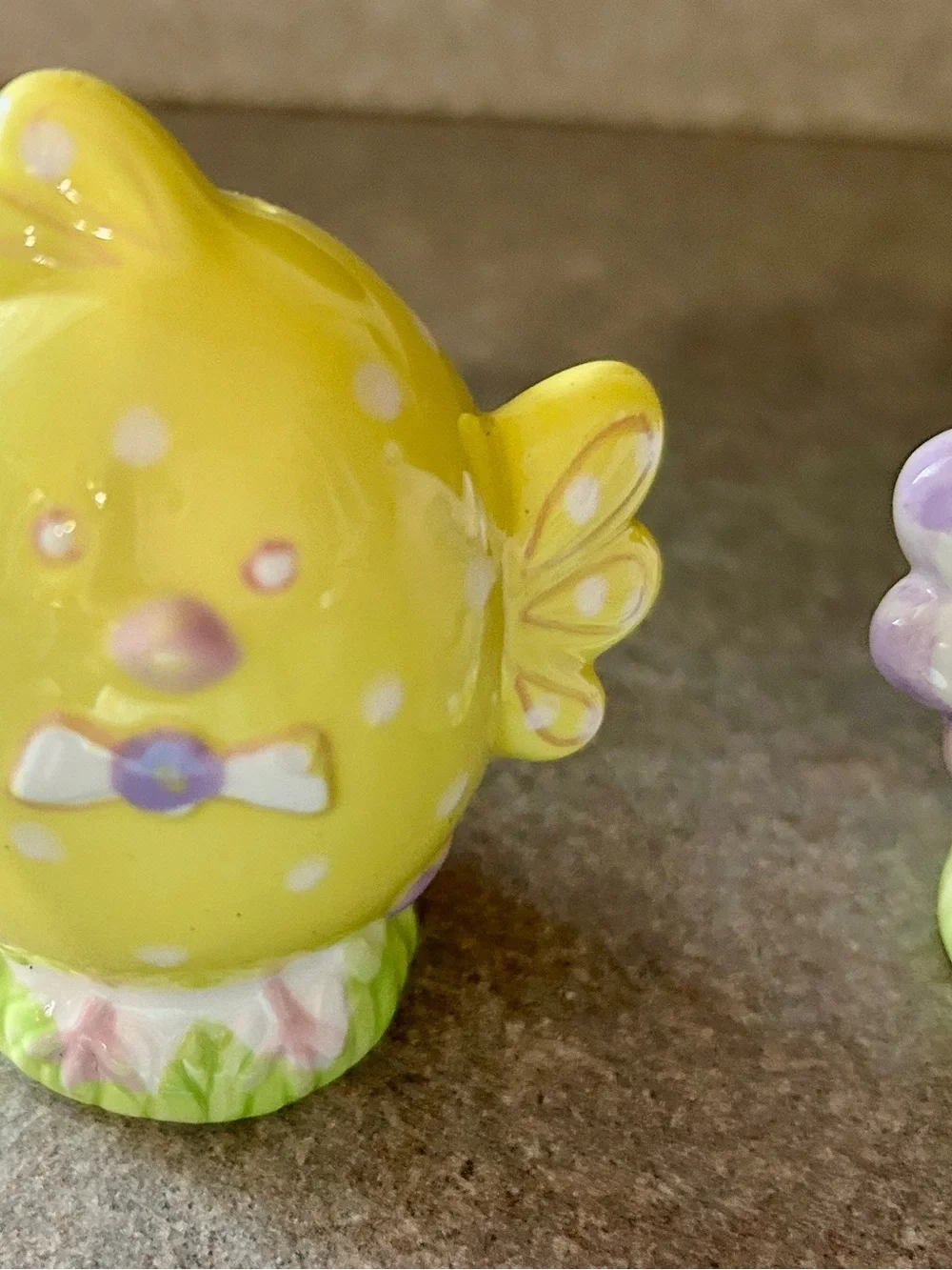 Pastel Ceramic Chick salt and pepper shakers
